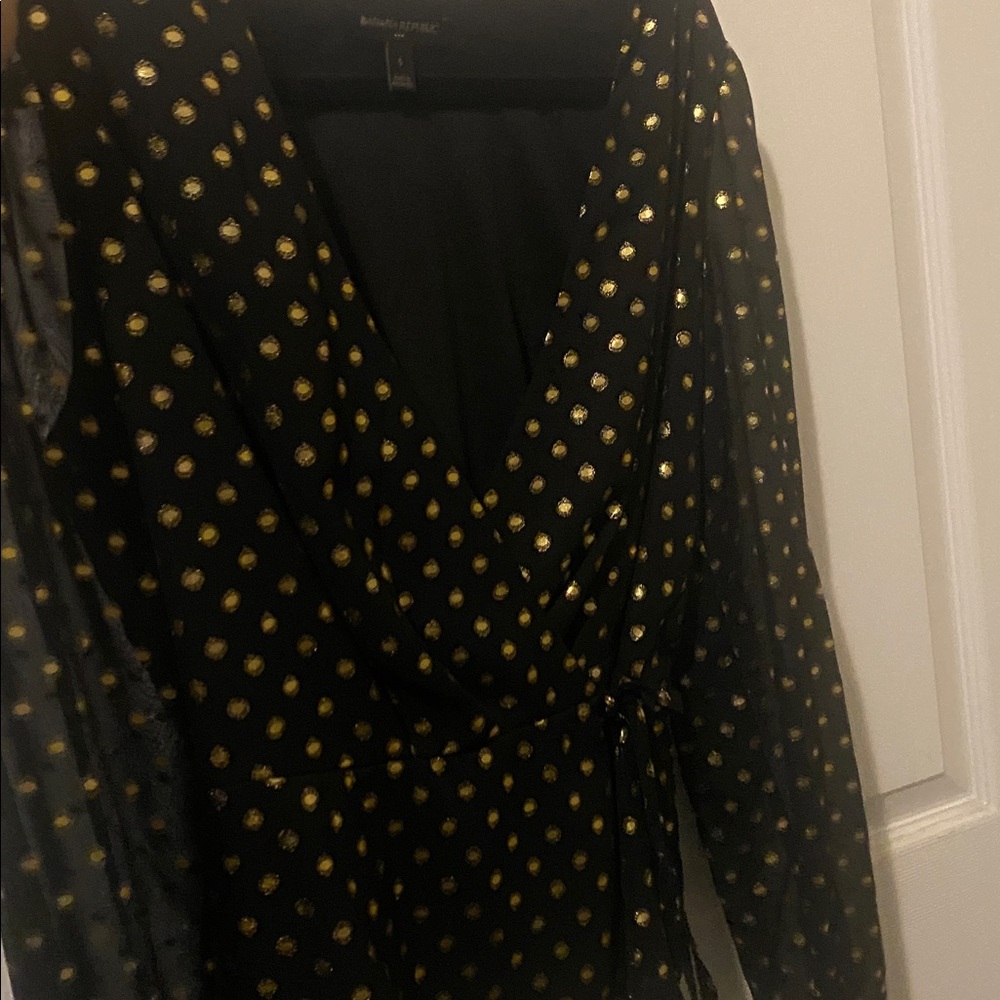 Banana Republic Black Dress with Gold Dots